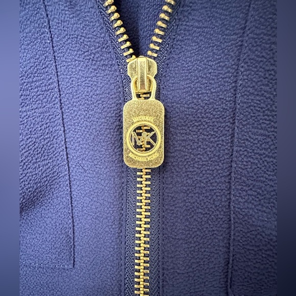 Michael Kors Navy Blue & Gold Blouse - Picture 2 of 7